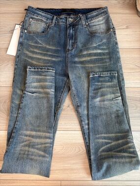 NWT Kollar Men's Blue Washed Denim Jeans
